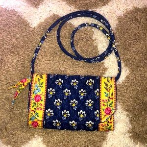 Vera Bradley Maison Blue TriFold Crossbody Wallet